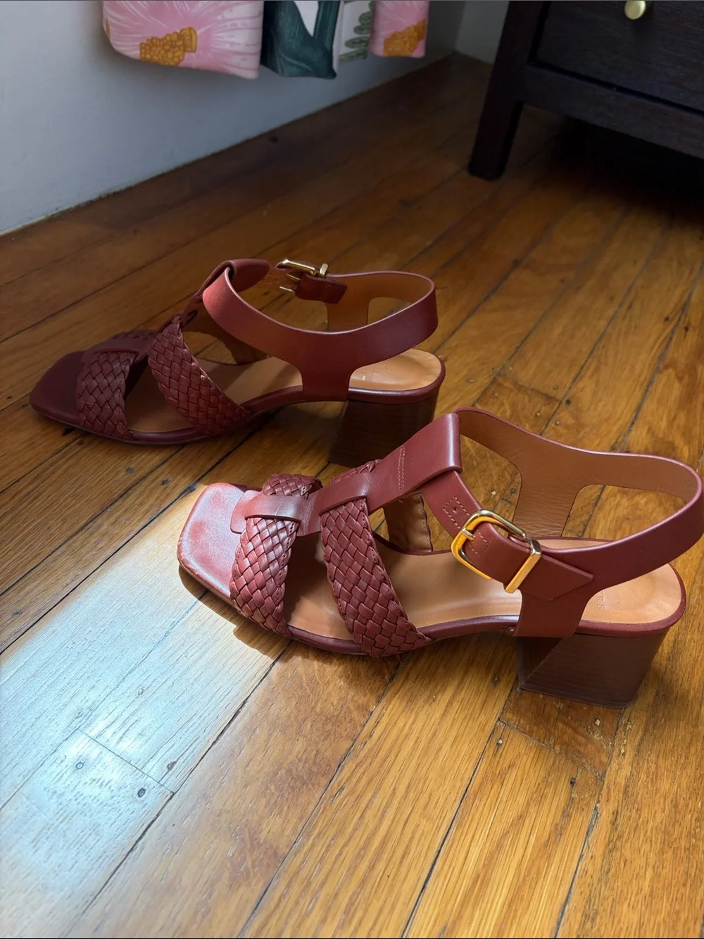 Sezane Felicia Women’s Braided Strap Block Heel Sandals - Picture 4 of 12